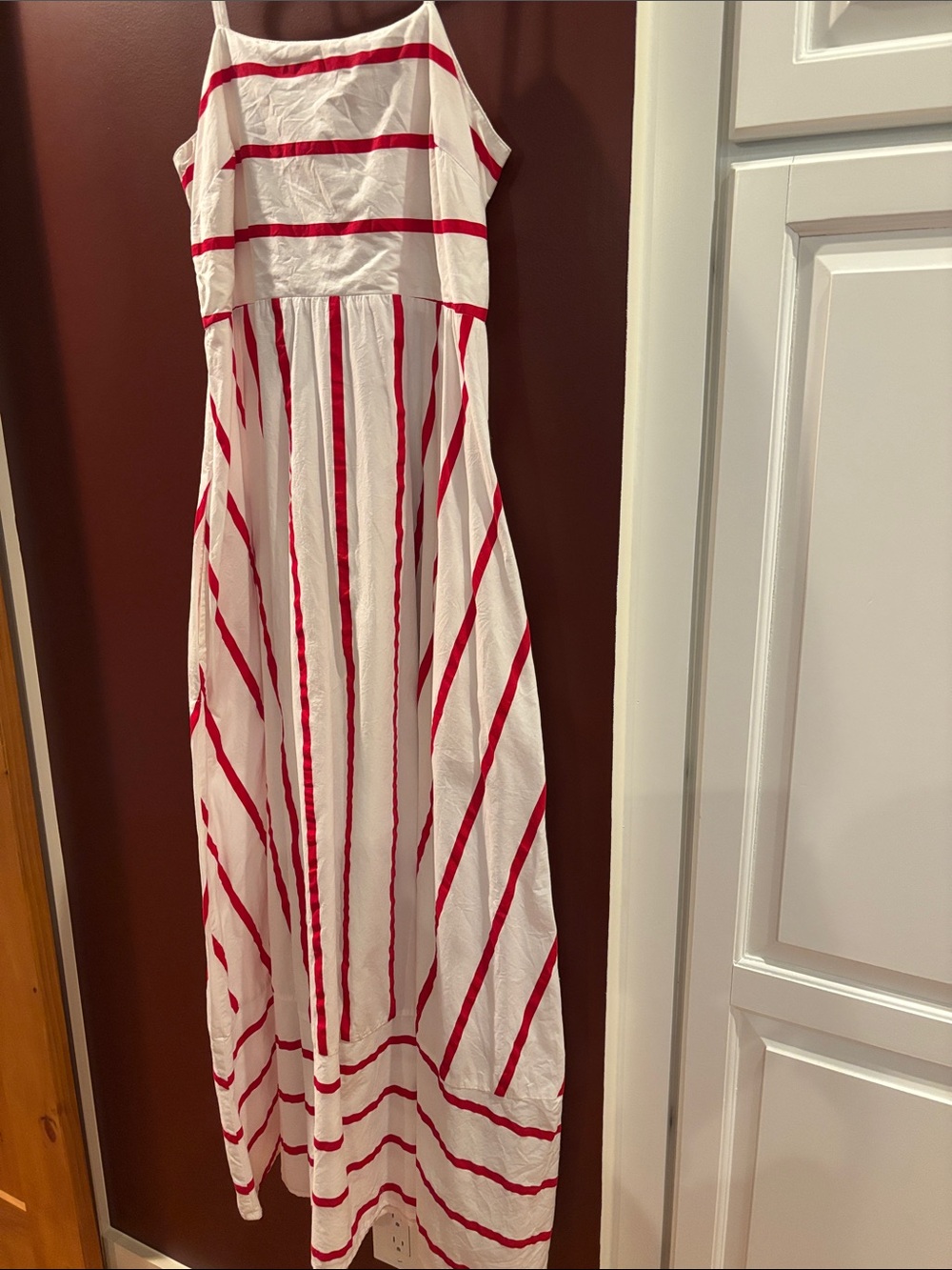 Japna White Maxi Dress with Red Stripes
Sz L